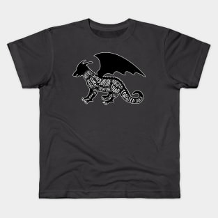 Black Dragon - Fantasy Butcher Cuts of Meat Kids T-Shirt